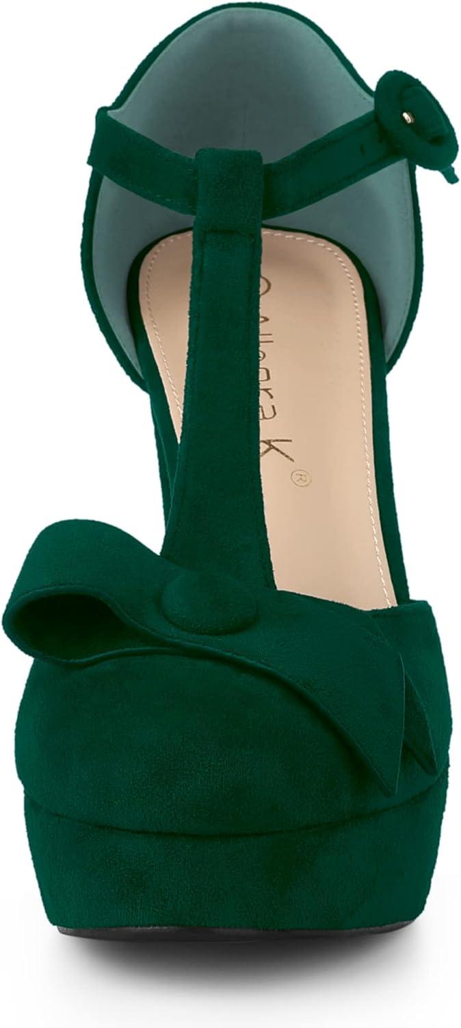imageAllegra K Womens Mary Janes Platform Pumps Halloween Costumes Chunky Heels Dress ShoesGreen