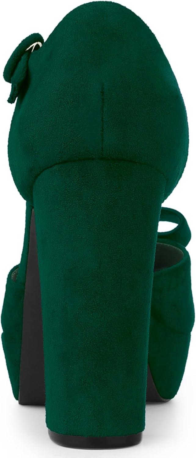 imageAllegra K Womens Mary Janes Platform Pumps Halloween Costumes Chunky Heels Dress ShoesGreen