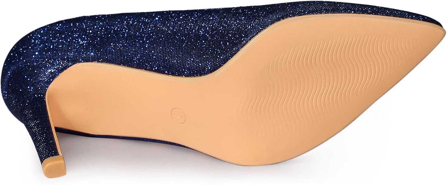 imageAllegra K Womens Party Glitter Stiletto High Heels PumpsDark Blue