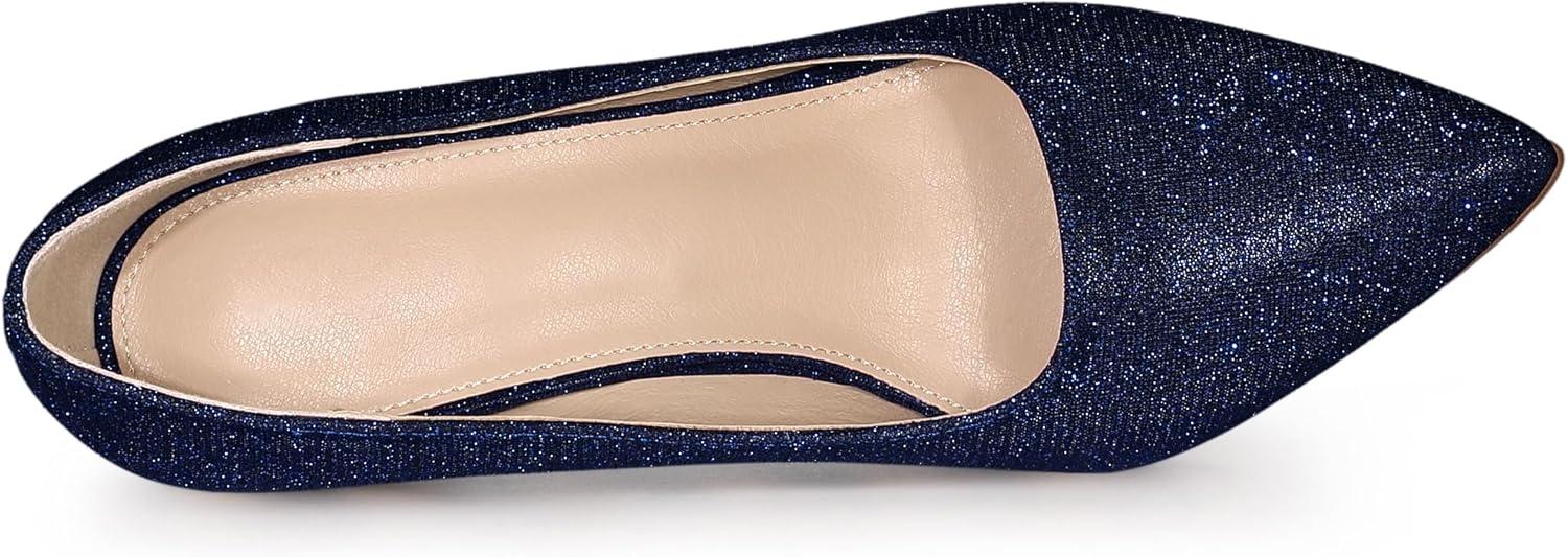 imageAllegra K Womens Party Glitter Stiletto High Heels PumpsDark Blue