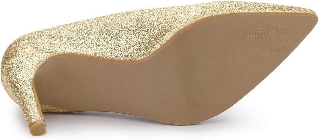 imageAllegra K Womens Party Glitter Stiletto High Heels PumpsGold