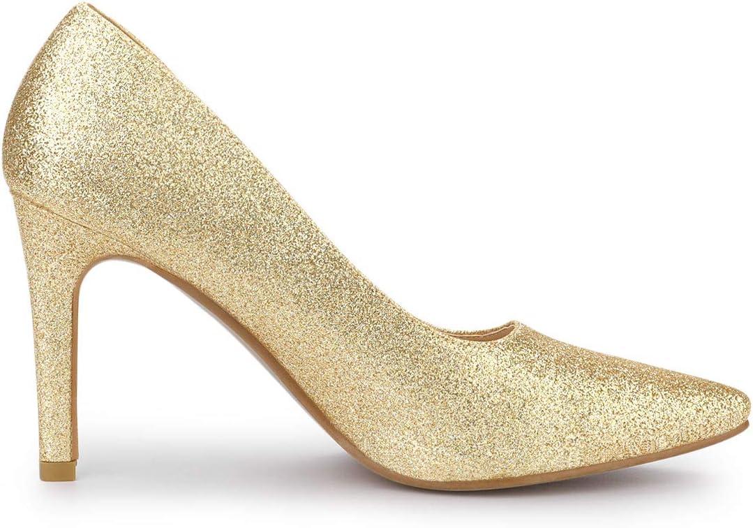 imageAllegra K Womens Party Glitter Stiletto High Heels PumpsGold