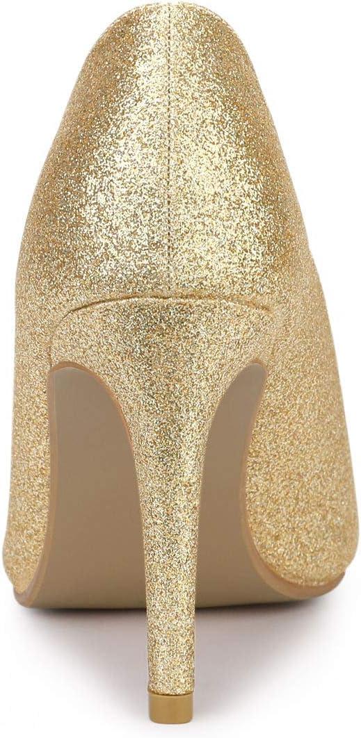imageAllegra K Womens Party Glitter Stiletto High Heels PumpsGold