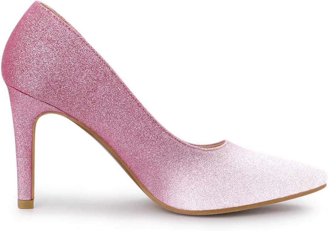 imageAllegra K Womens Party Glitter Stiletto High Heels PumpsPink