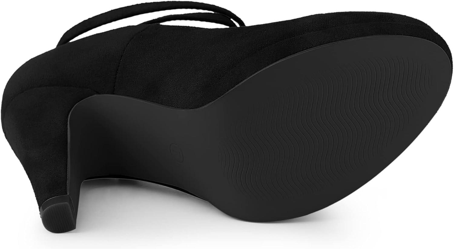 imageAllegra K Womens Platform Cross Strap Stiletto Heels Mary Jane PumpsBlack