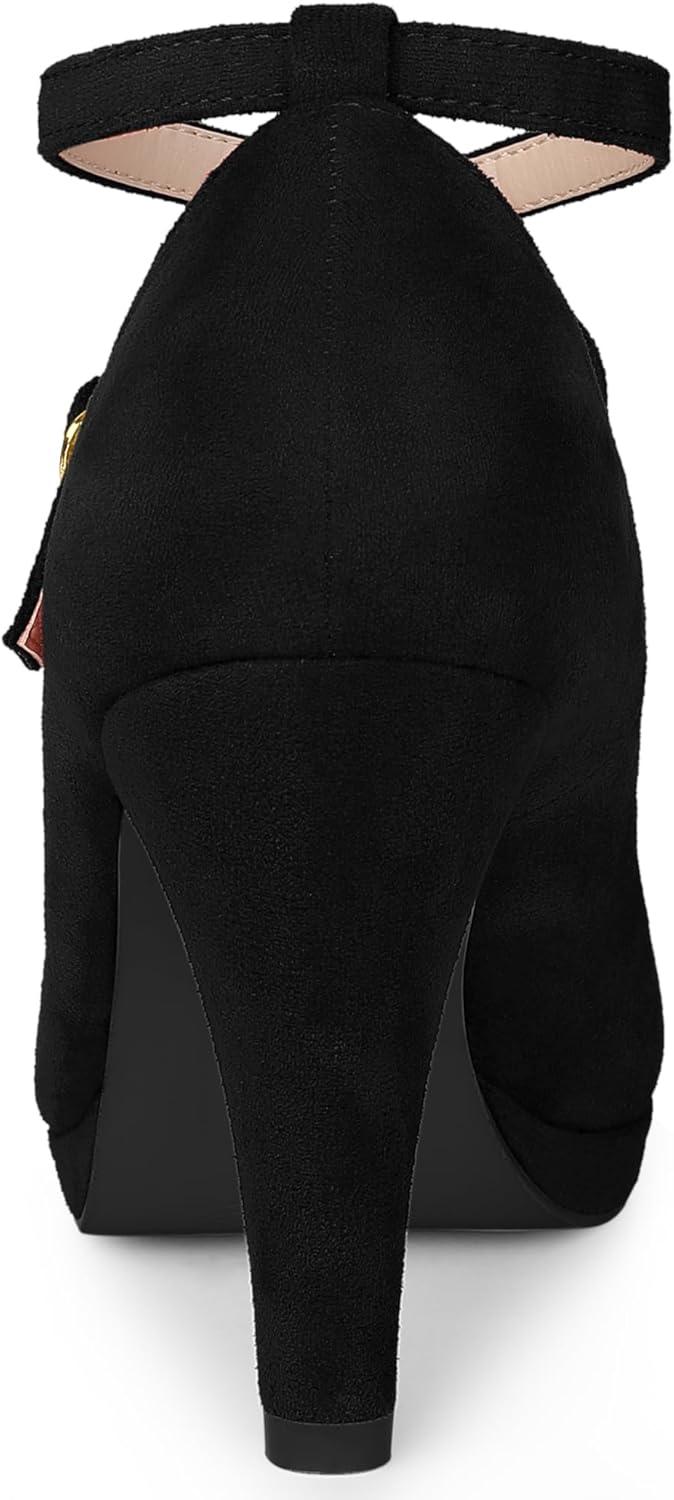 imageAllegra K Womens Platform Cross Strap Stiletto Heels Mary Jane PumpsBlack