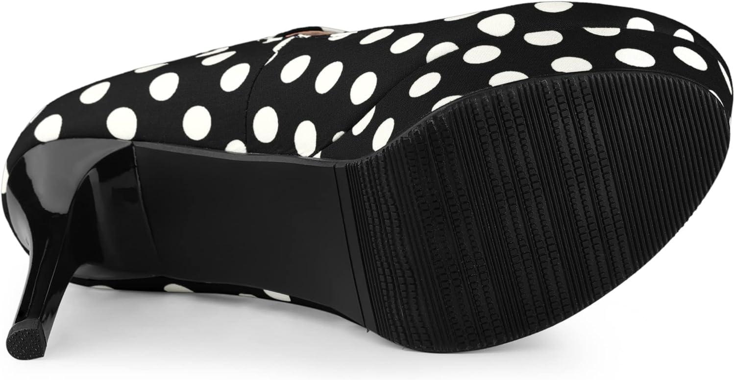 imageAllegra K Womens Platform Mary Jane Polka Dots Round Toe Stiletto High Heel PumpsBlack