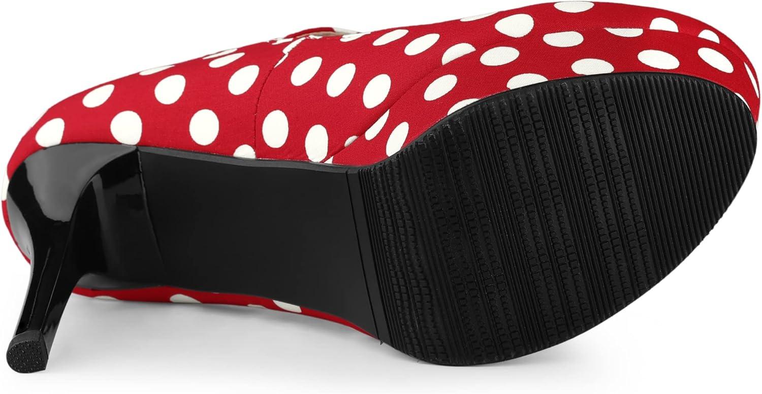imageAllegra K Womens Platform Mary Jane Polka Dots Round Toe Stiletto High Heel PumpsRed