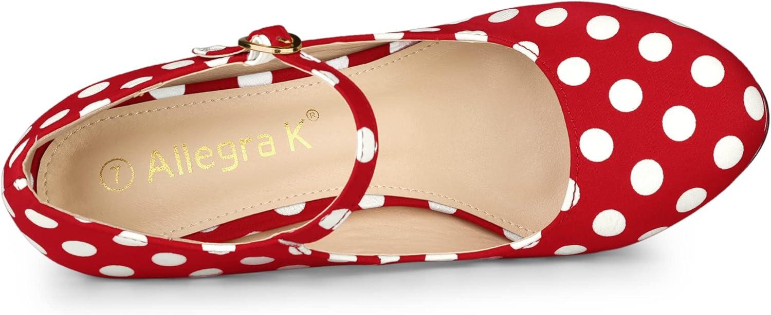 imageAllegra K Womens Platform Mary Jane Polka Dots Round Toe Stiletto High Heel PumpsRed