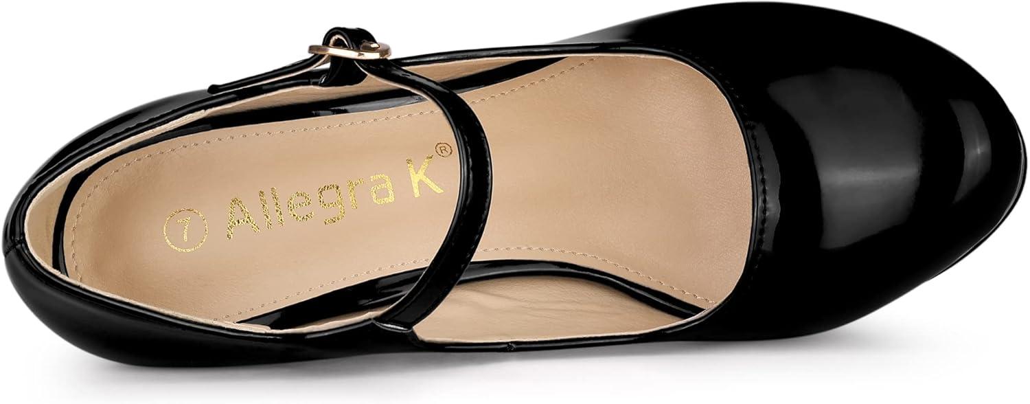 imageAllegra K Womens Platform Mary Jane Pumps Ankle Strap Stiletto High Heels Dress ShoesBlack