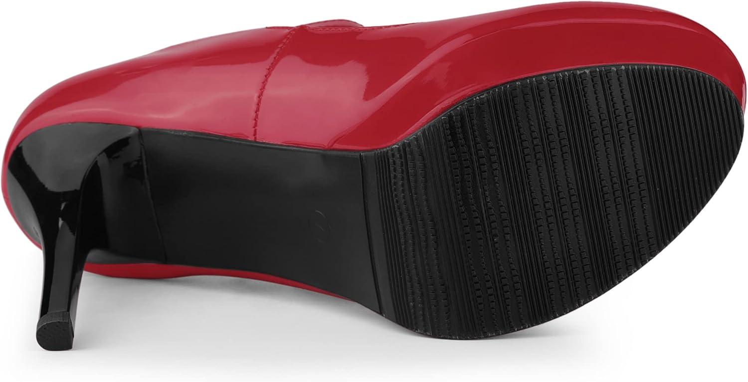 imageAllegra K Womens Platform Mary Jane Pumps Ankle Strap Stiletto High Heels Dress ShoesRed