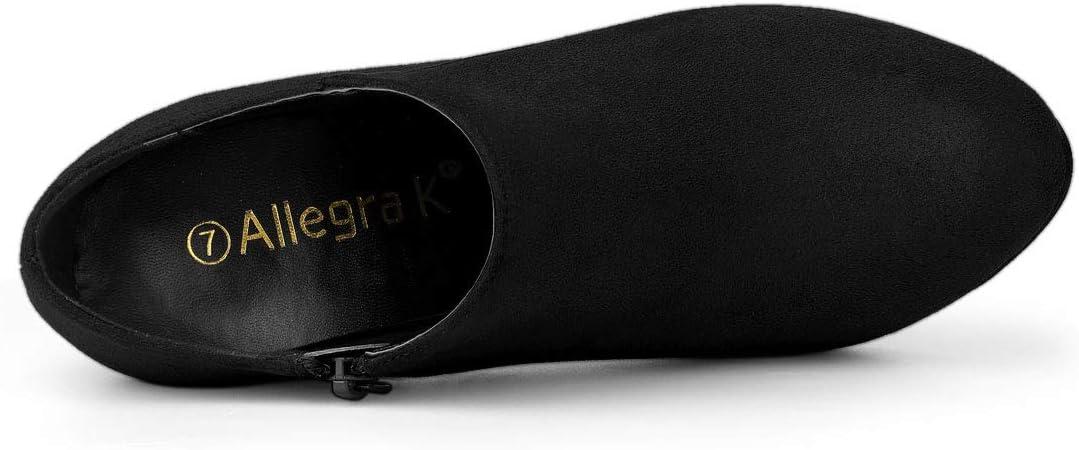 imageAllegra K Womens Platform Round Toe Chunky Heels Ankle BootiesBlack