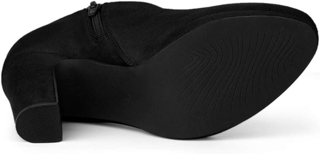 imageAllegra K Womens Platform Round Toe Chunky Heels Ankle BootiesBlack