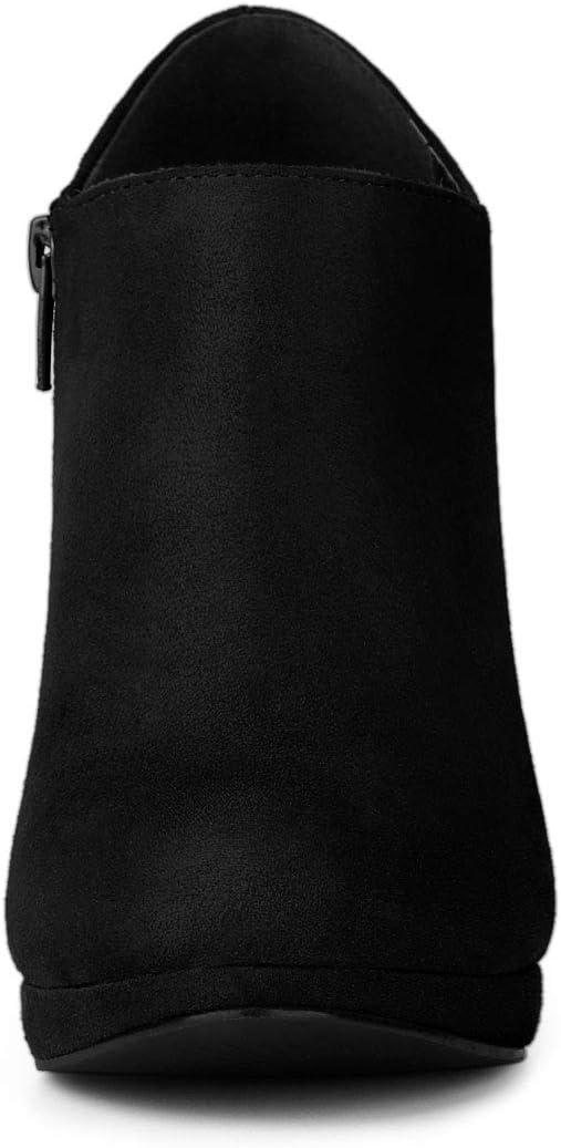 imageAllegra K Womens Platform Round Toe Chunky Heels Ankle BootiesBlack