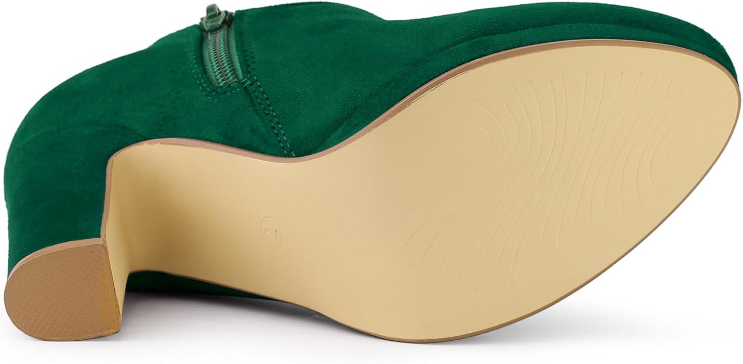 imageAllegra K Womens Platform Round Toe Chunky Heels Ankle BootiesEmerald Green