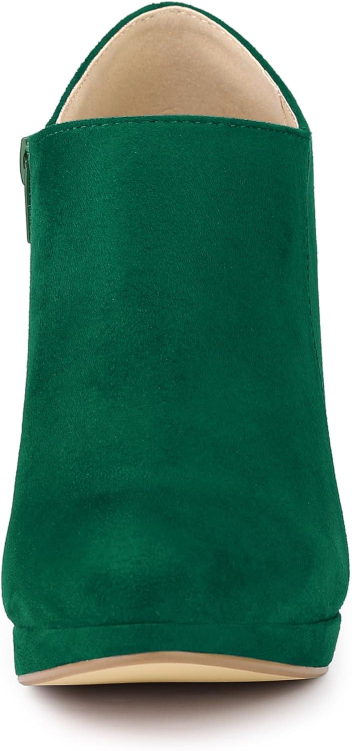 imageAllegra K Womens Platform Round Toe Chunky Heels Ankle BootiesEmerald Green