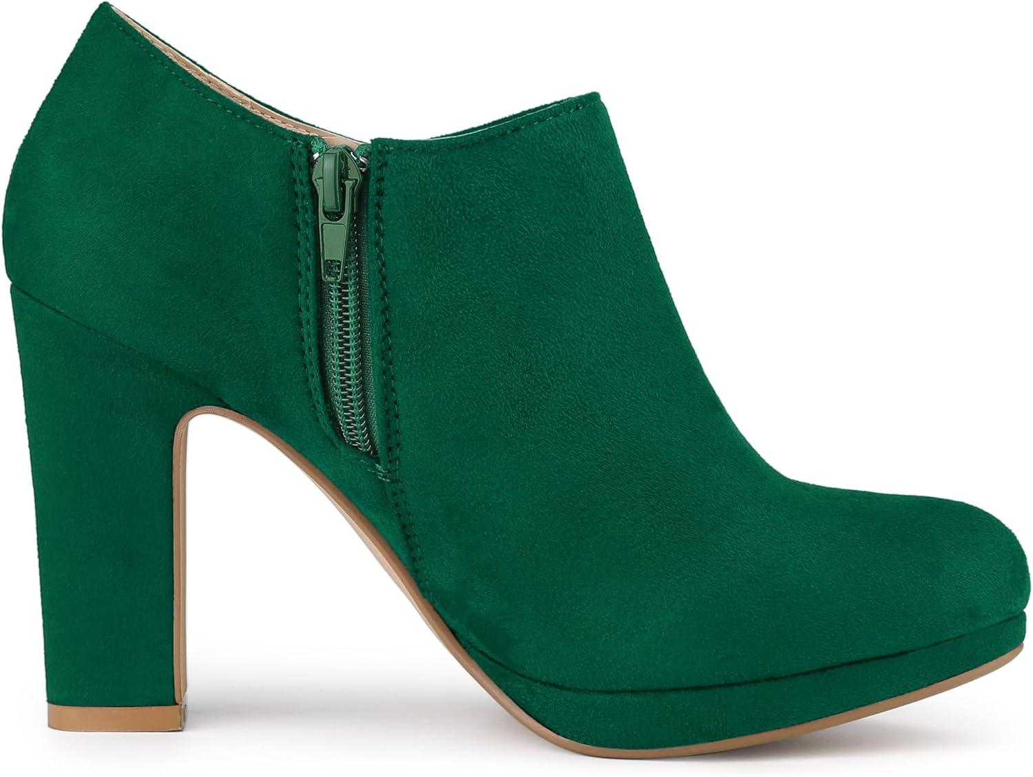 imageAllegra K Womens Platform Round Toe Chunky Heels Ankle BootiesEmerald Green