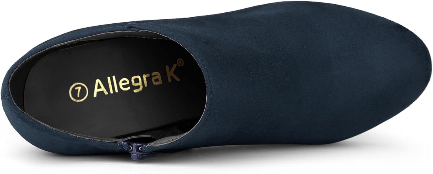 imageAllegra K Womens Platform Round Toe Chunky Heels Ankle BootiesNavy Blue