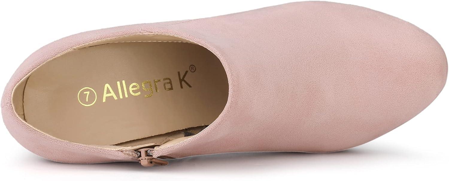 imageAllegra K Womens Platform Round Toe Chunky Heels Ankle BootiesPink