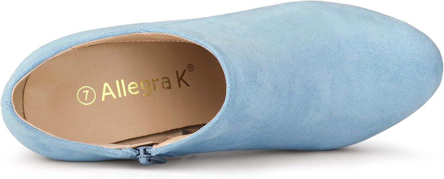 imageAllegra K Womens Platform Round Toe Chunky Heels Ankle BootiesSky Blue