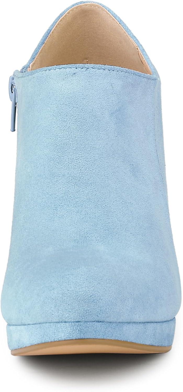 imageAllegra K Womens Platform Round Toe Chunky Heels Ankle BootiesSky Blue