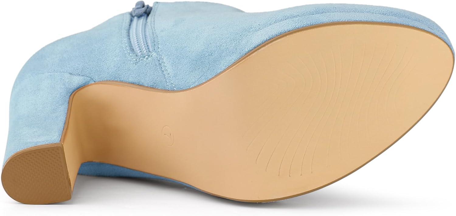 imageAllegra K Womens Platform Round Toe Chunky Heels Ankle BootiesSky Blue