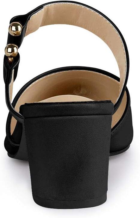 imageAllegra K Womens Pointed Toe Chunky Heel Dress Mules PumpsBlack