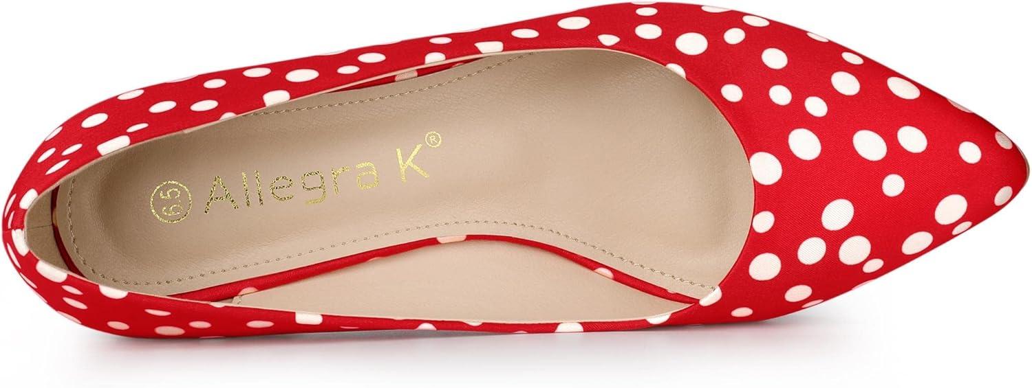 imageAllegra K Womens Pointed Toe Polka Dots Kitten Heels PumpsRed