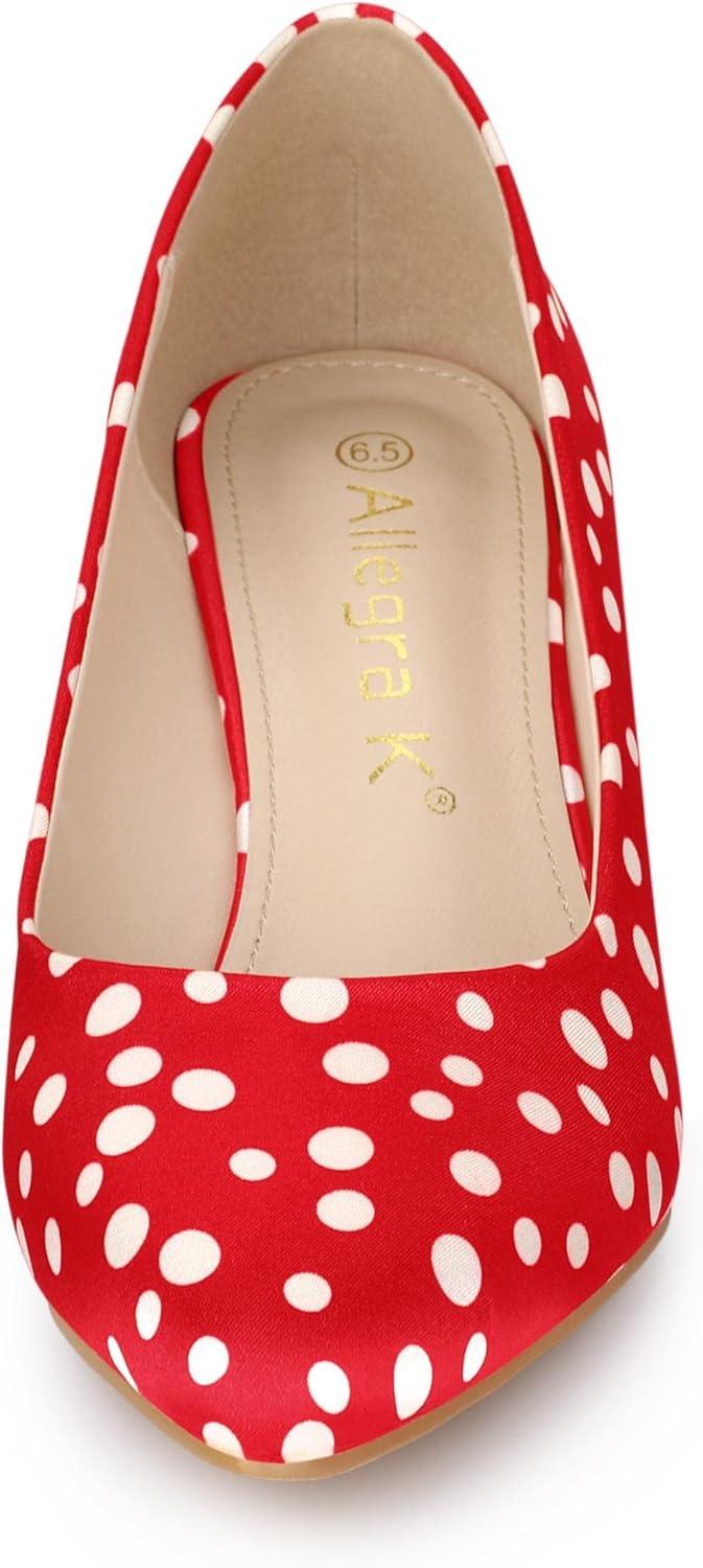 imageAllegra K Womens Pointed Toe Polka Dots Kitten Heels PumpsRed