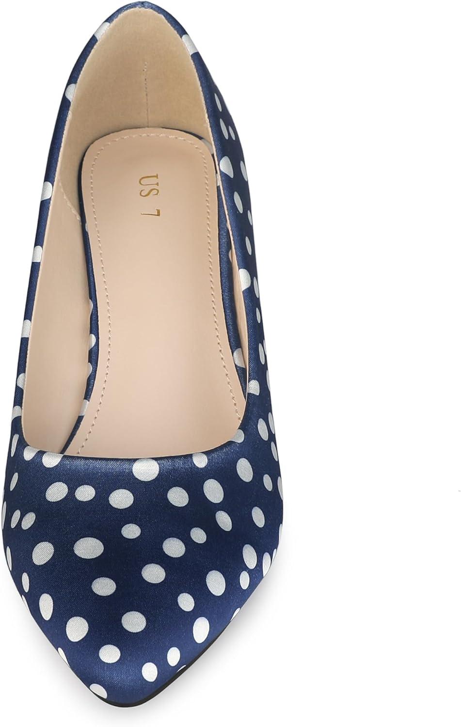 imageAllegra K Womens Pointed Toe Polka Dots Kitten Heels PumpsRoyal Blue