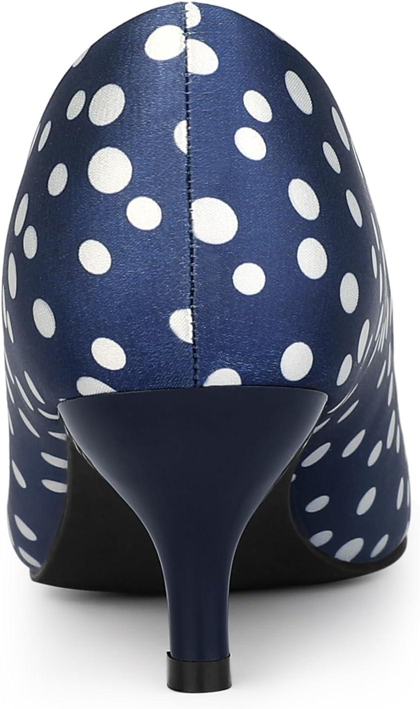 imageAllegra K Womens Pointed Toe Polka Dots Kitten Heels PumpsRoyal Blue
