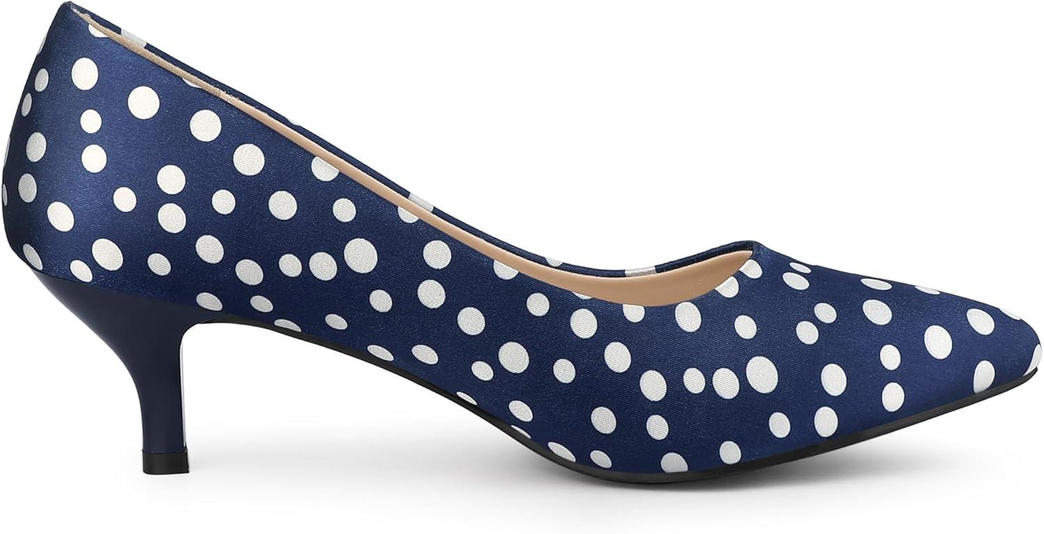 imageAllegra K Womens Pointed Toe Polka Dots Kitten Heels PumpsRoyal Blue