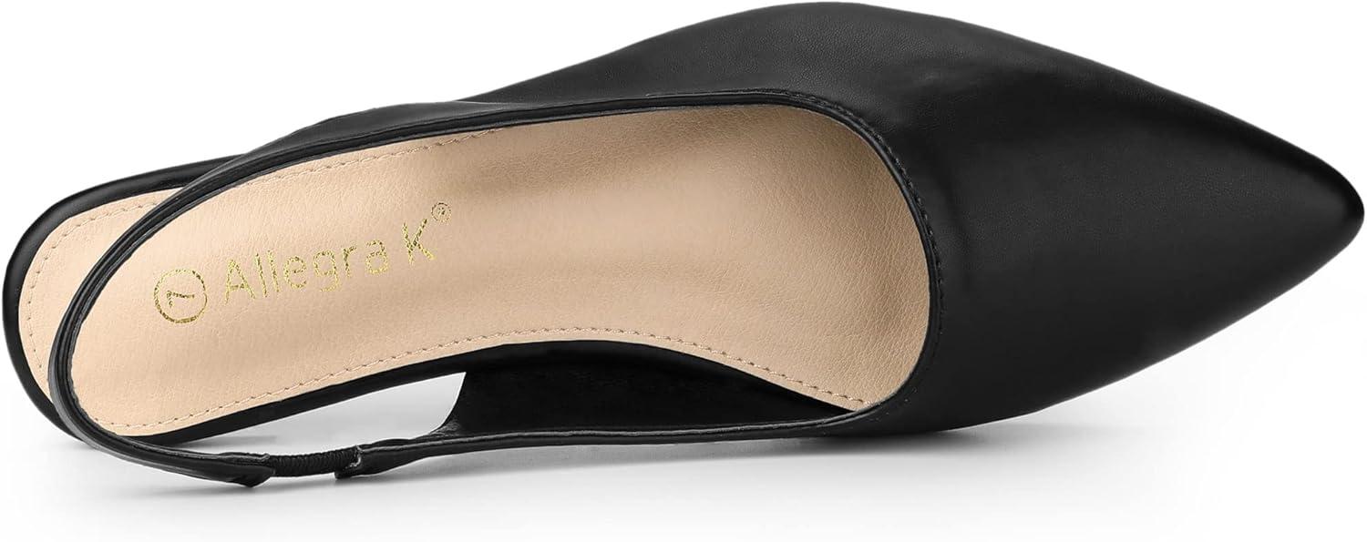 imageAllegra K Womens Pointed Toe Pumps Slingback Flat PumpsBlack