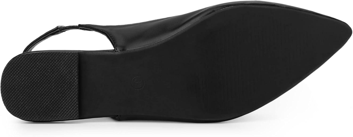 imageAllegra K Womens Pointed Toe Pumps Slingback Flat PumpsBlack