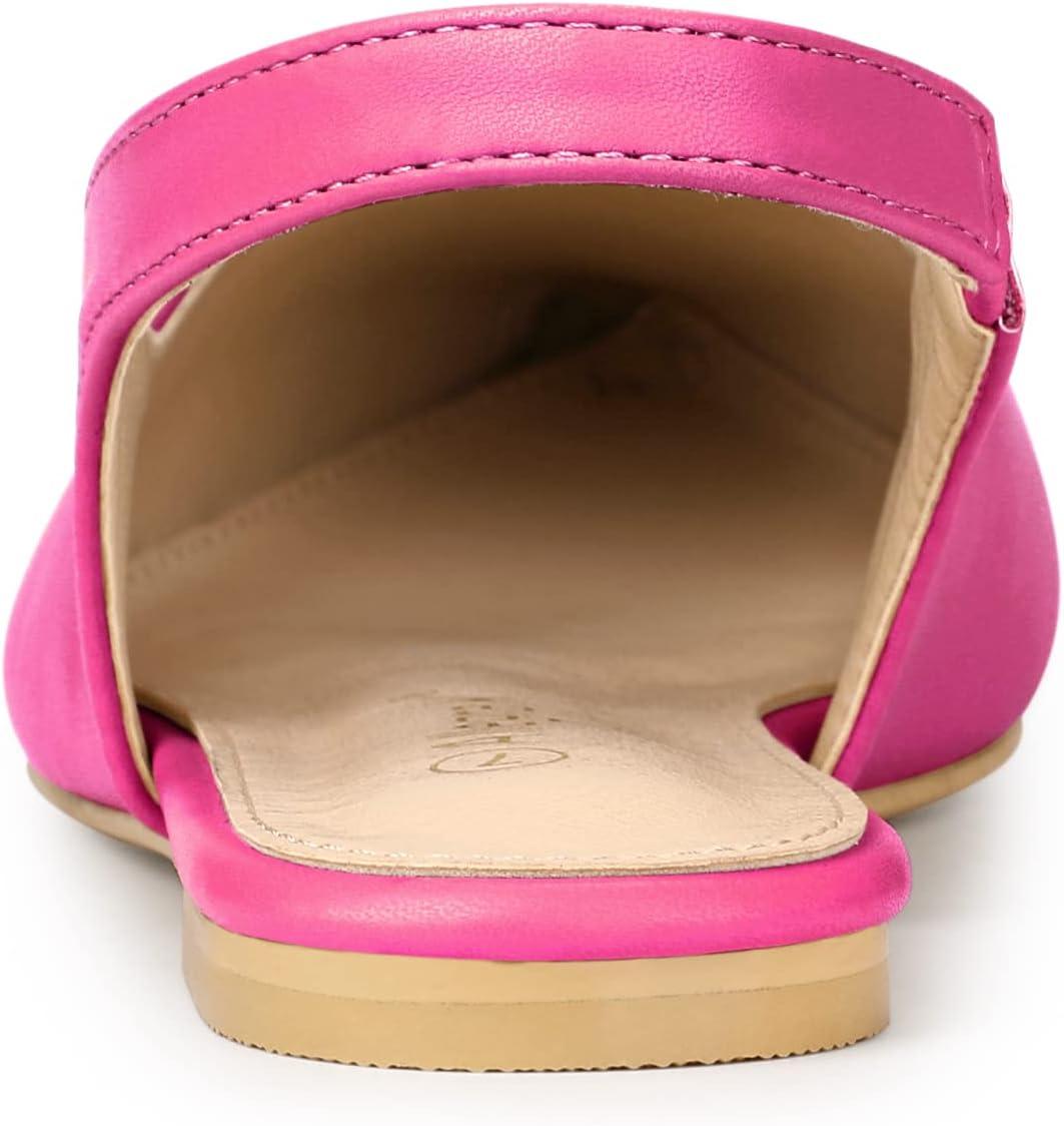 imageAllegra K Womens Pointed Toe Pumps Slingback Flat PumpsHot Pink