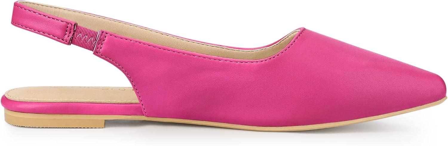 imageAllegra K Womens Pointed Toe Pumps Slingback Flat PumpsHot Pink