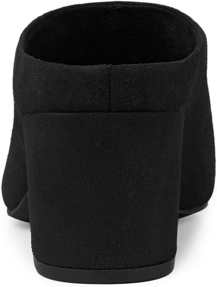 imageAllegra K Womens Pointed Toe Slip on Block Heel Slide MulesBlack