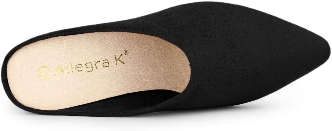 imageAllegra K Womens Pointed Toe Slip on Block Heel Slide MulesBlack