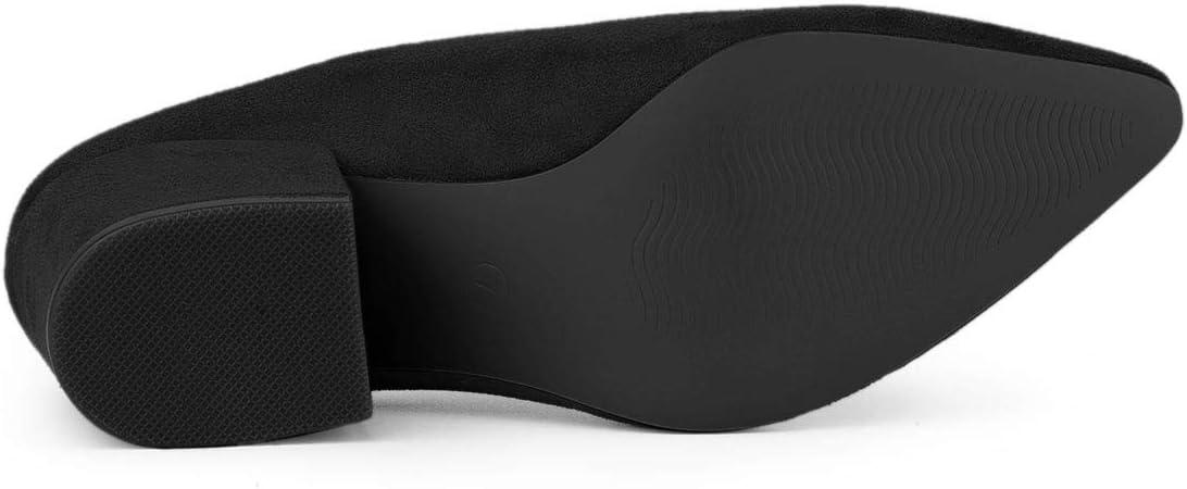 imageAllegra K Womens Pointed Toe Slip on Block Heel Slide MulesBlack