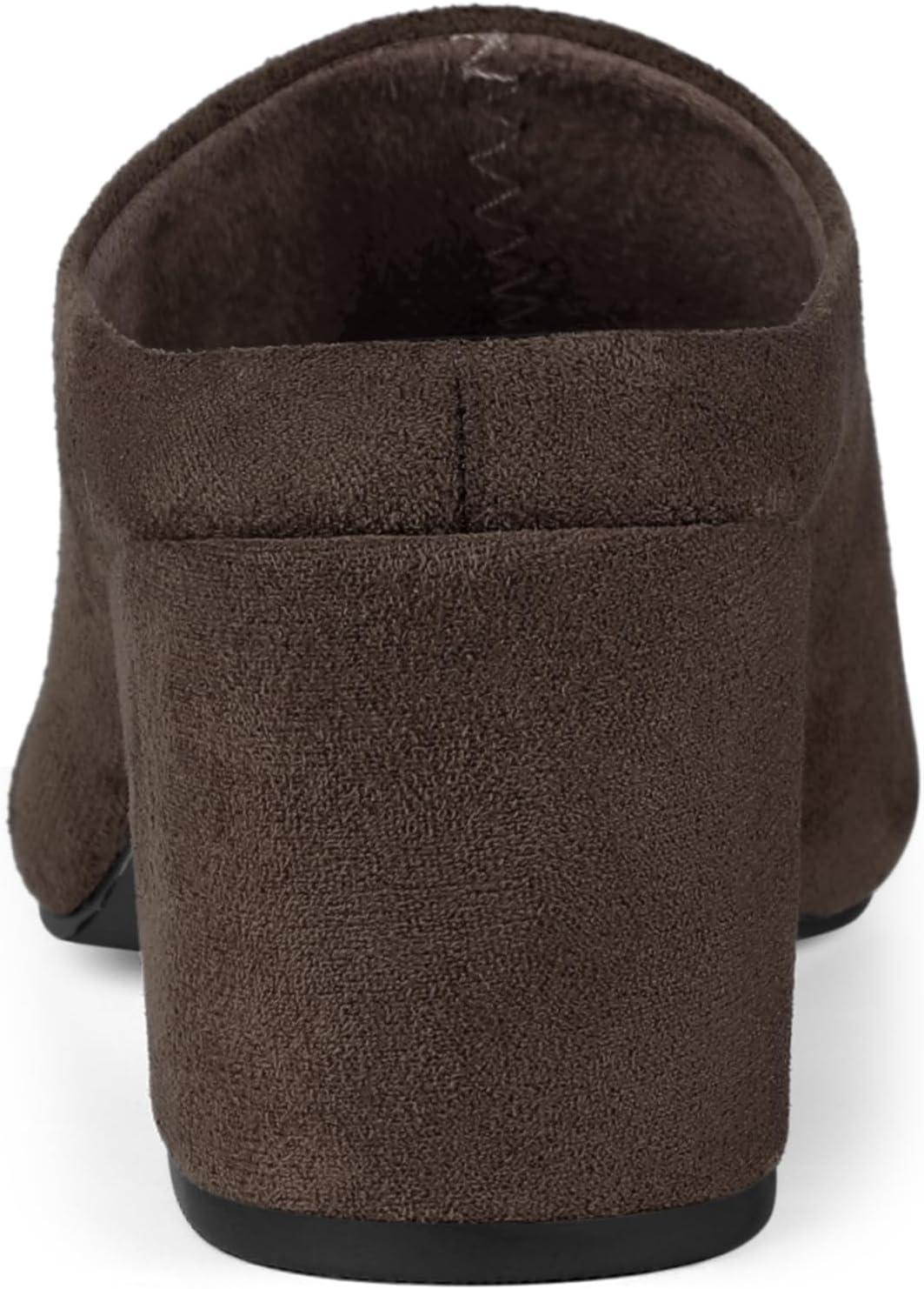 imageAllegra K Womens Pointed Toe Slip on Block Heel Slide MulesCoffee