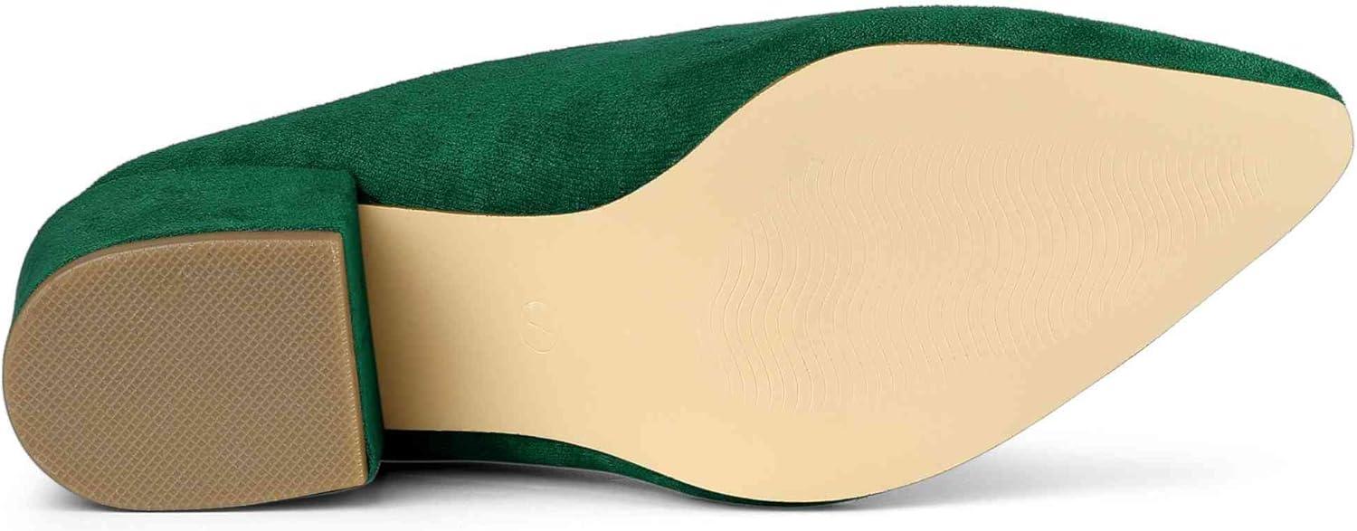imageAllegra K Womens Pointed Toe Slip on Block Heel Slide MulesGreen