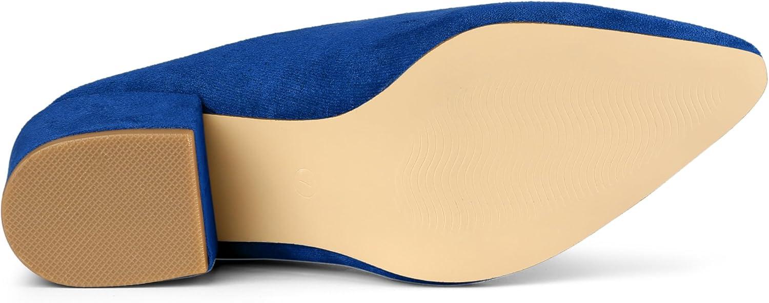 imageAllegra K Womens Pointed Toe Slip on Block Heel Slide MulesRoyal Blue