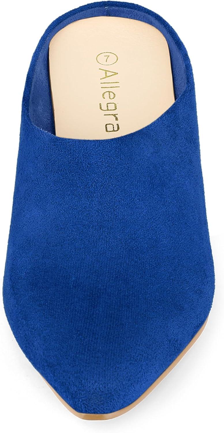 imageAllegra K Womens Pointed Toe Slip on Block Heel Slide MulesRoyal Blue