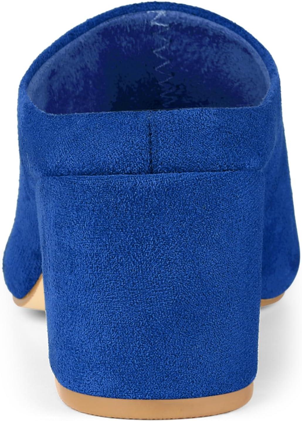 imageAllegra K Womens Pointed Toe Slip on Block Heel Slide MulesRoyal Blue