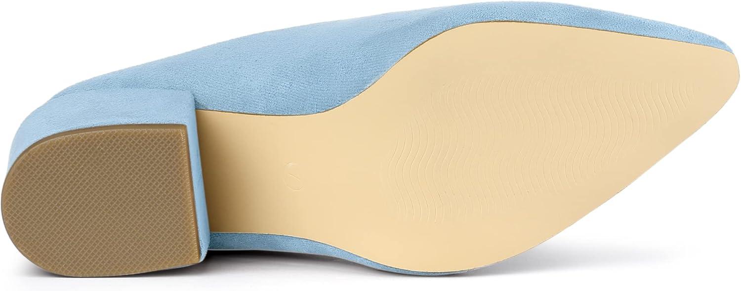 imageAllegra K Womens Pointed Toe Slip on Block Heel Slide MulesSky Blue