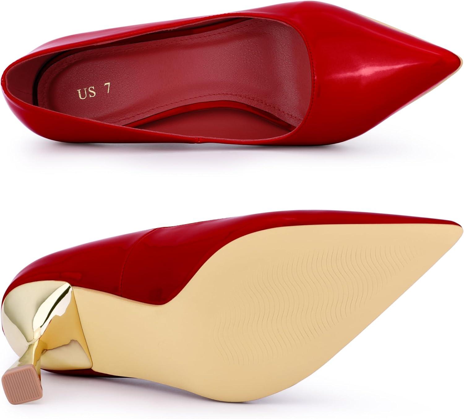 imageAllegra K Womens Pointed Toe Stiletto Heels Dress PumpsRed