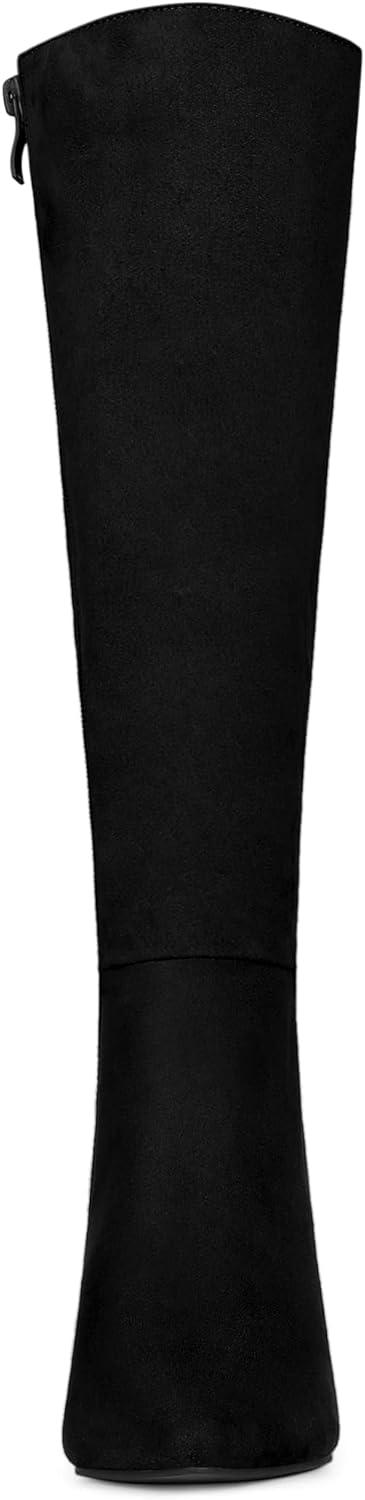imageAllegra K Womens Pointed Toe Stiletto Heels Knee High BootBlack