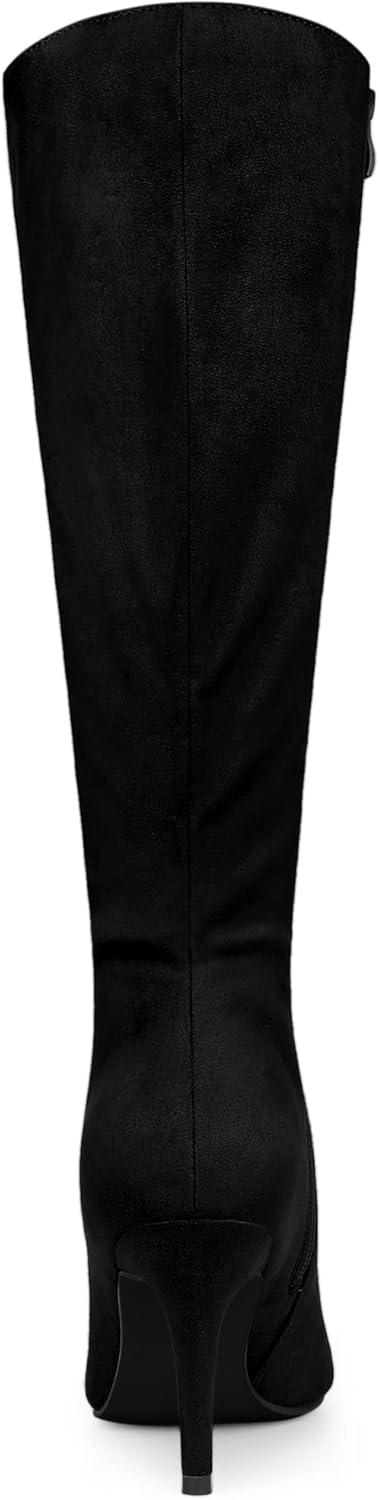 imageAllegra K Womens Pointed Toe Stiletto Heels Knee High BootBlack