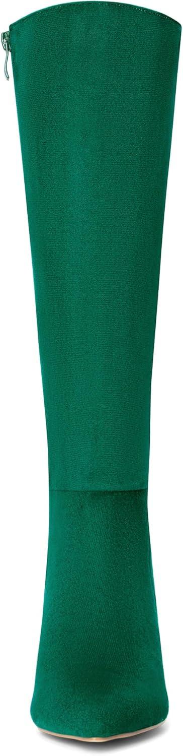 imageAllegra K Womens Pointed Toe Stiletto Heels Knee High BootGreen