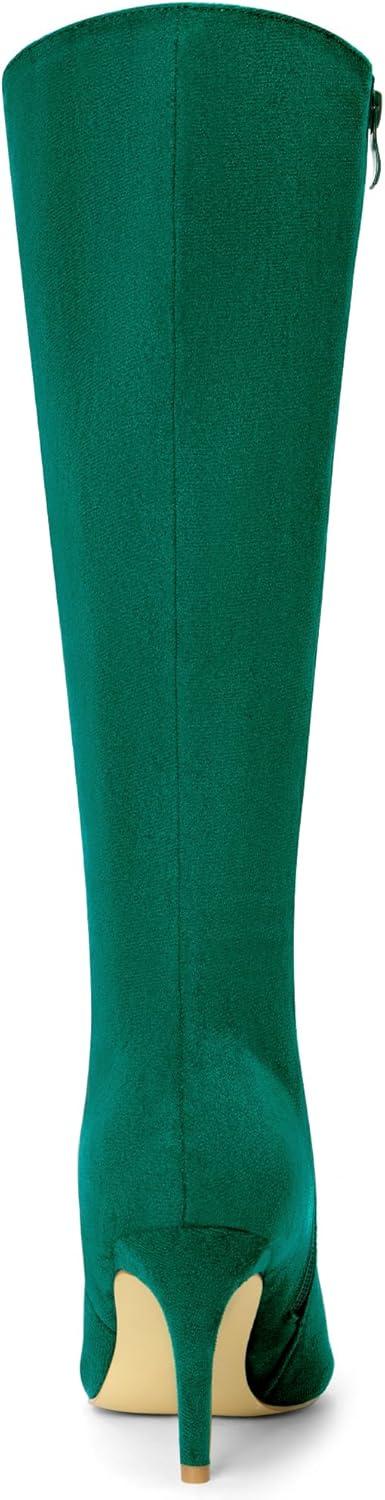 imageAllegra K Womens Pointed Toe Stiletto Heels Knee High BootGreen